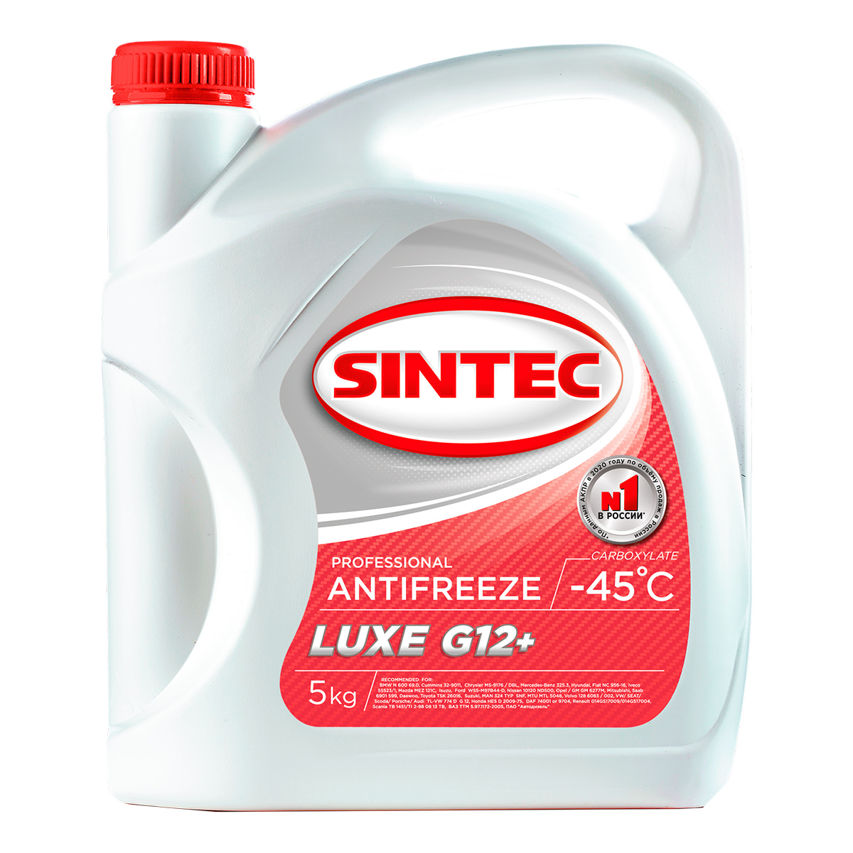 Антифриз Sintec Luxe G12+ -45°C красный готовый 5 кг, Антифриз (Жидкости охлаждающие)